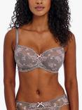 Freya Offbeat Decadence Side Support Underwired Bra, Grey/Pink