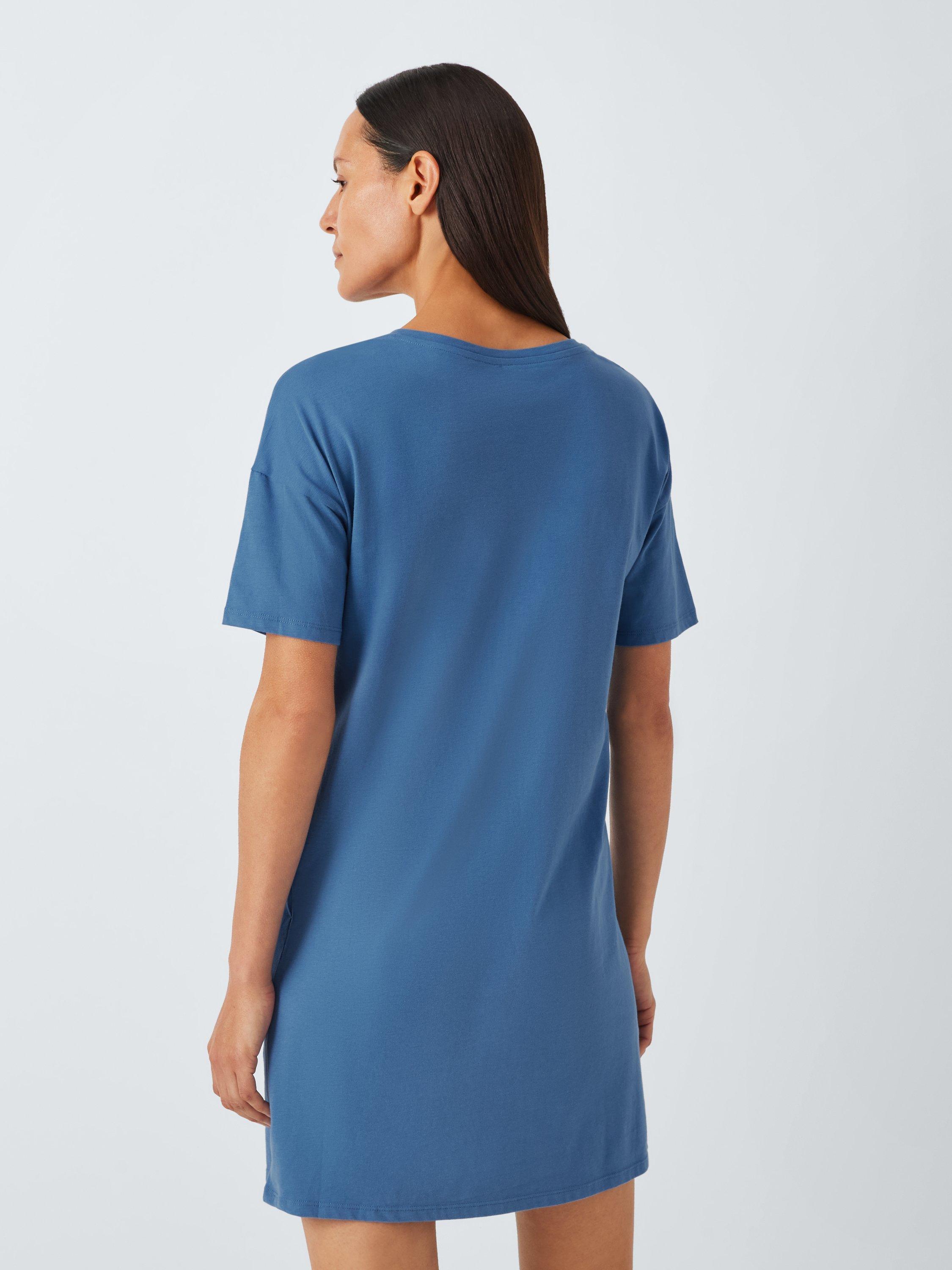 Product image 2 of 6, which shows John Lewis Zaida Cotton Sleep T-Shirt, Navy, 10