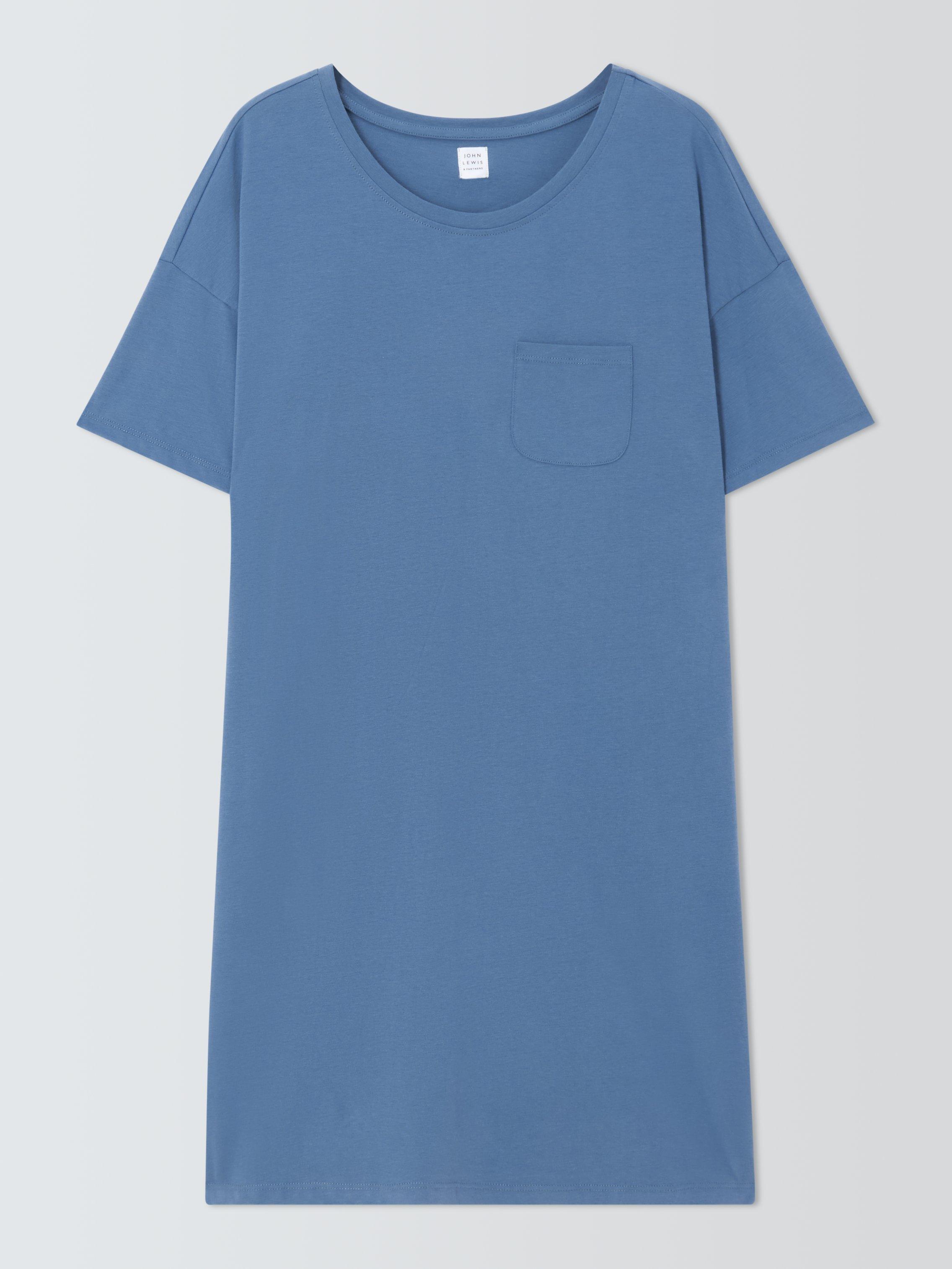 Product image 4 of 6, which shows John Lewis Zaida Cotton Sleep T-Shirt, Navy, 10