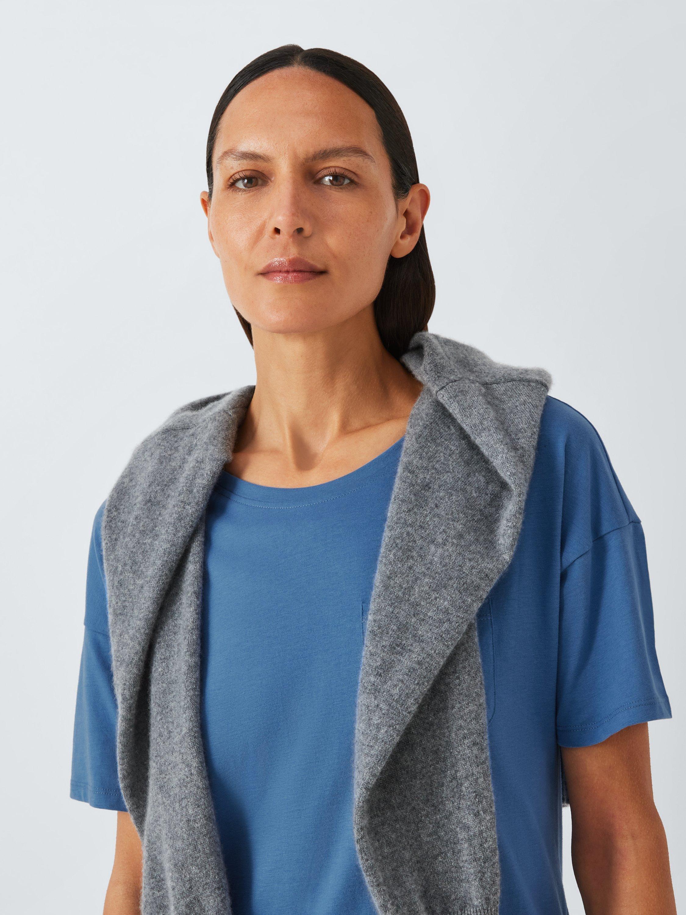 Product image 6 of 6, which shows John Lewis Zaida Cotton Sleep T-Shirt, Navy, 10