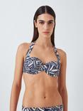 John Lewis Bali Palm Sling Halterneck Bikini Top, Navy