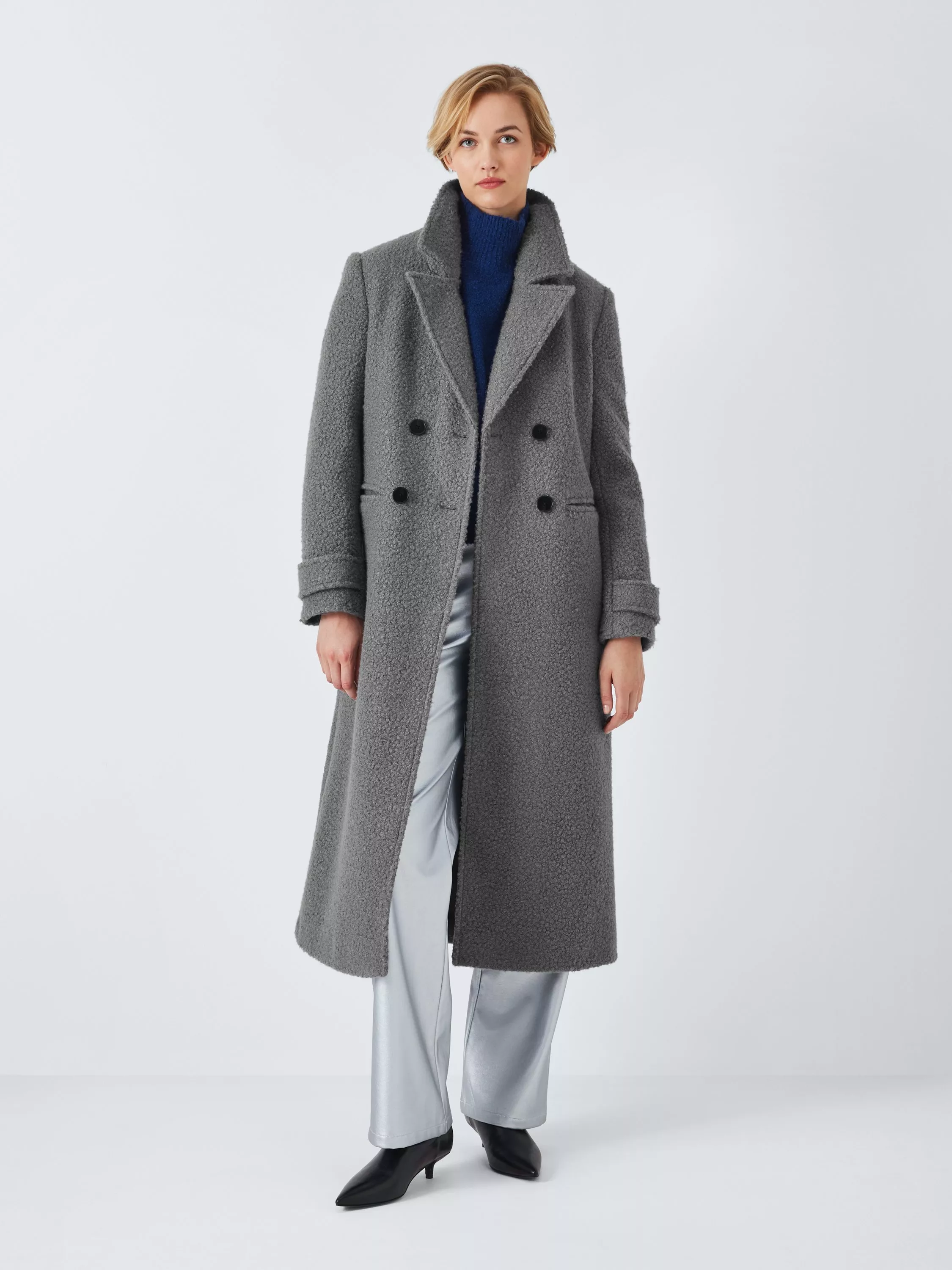 Luxurious Elements - Gray Mid Length selling Wool Coat Jacket