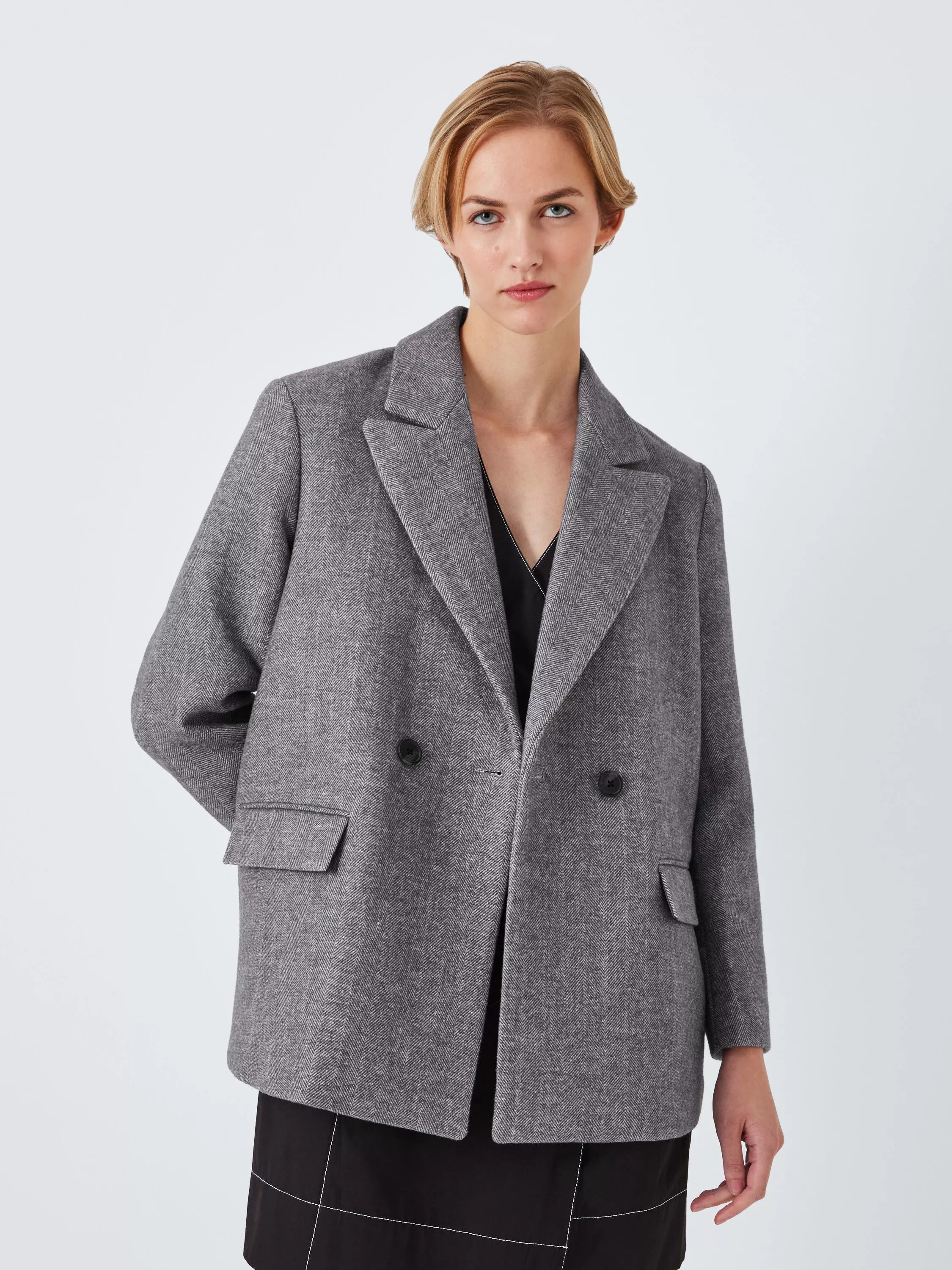 Grey blazer coat womens best sale