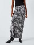 John Lewis ANYDAY Abstract Print Satin Skirt, Grey