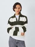 John Lewis ANYDAY Stripe Knitted Rugby Jumper, Navy Stone
