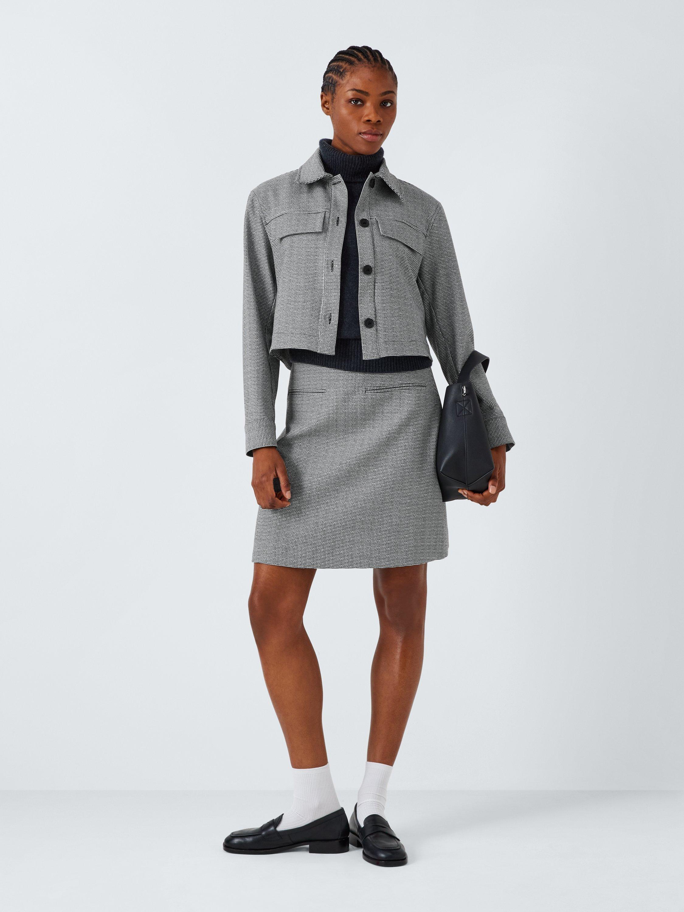 Product image 3 of 6, which shows John Lewis ANYDAY Puppytooth Mini Skirt, White/Black, 20