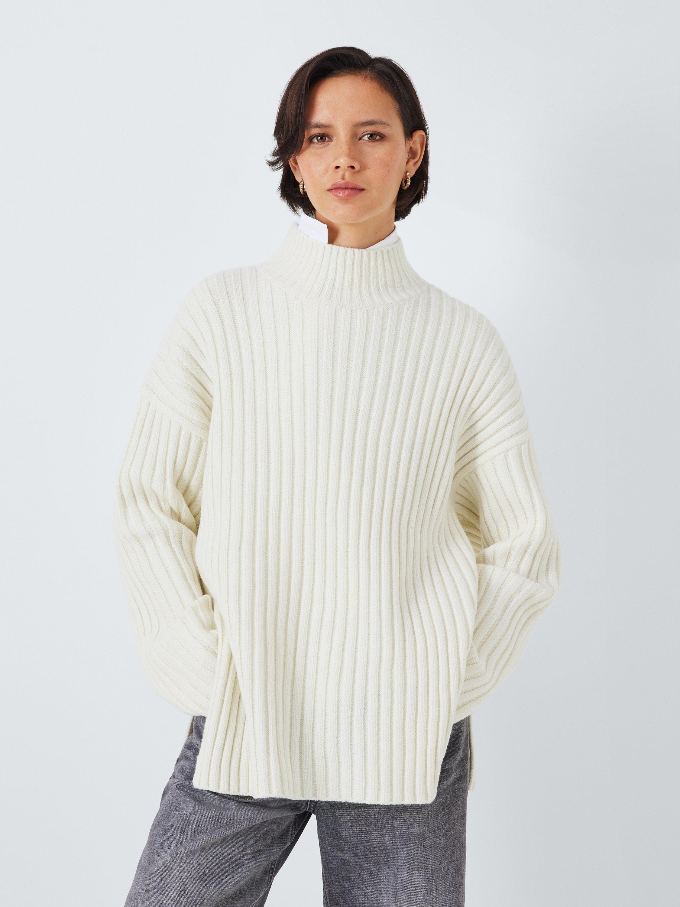 John Lewis ANYDAY Ribbed Turtleneck Jumper, Winter White