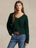 Polo Ralph Lauren Relaxed Cable Knit Wool Cashmere Jumper, Moss Agate