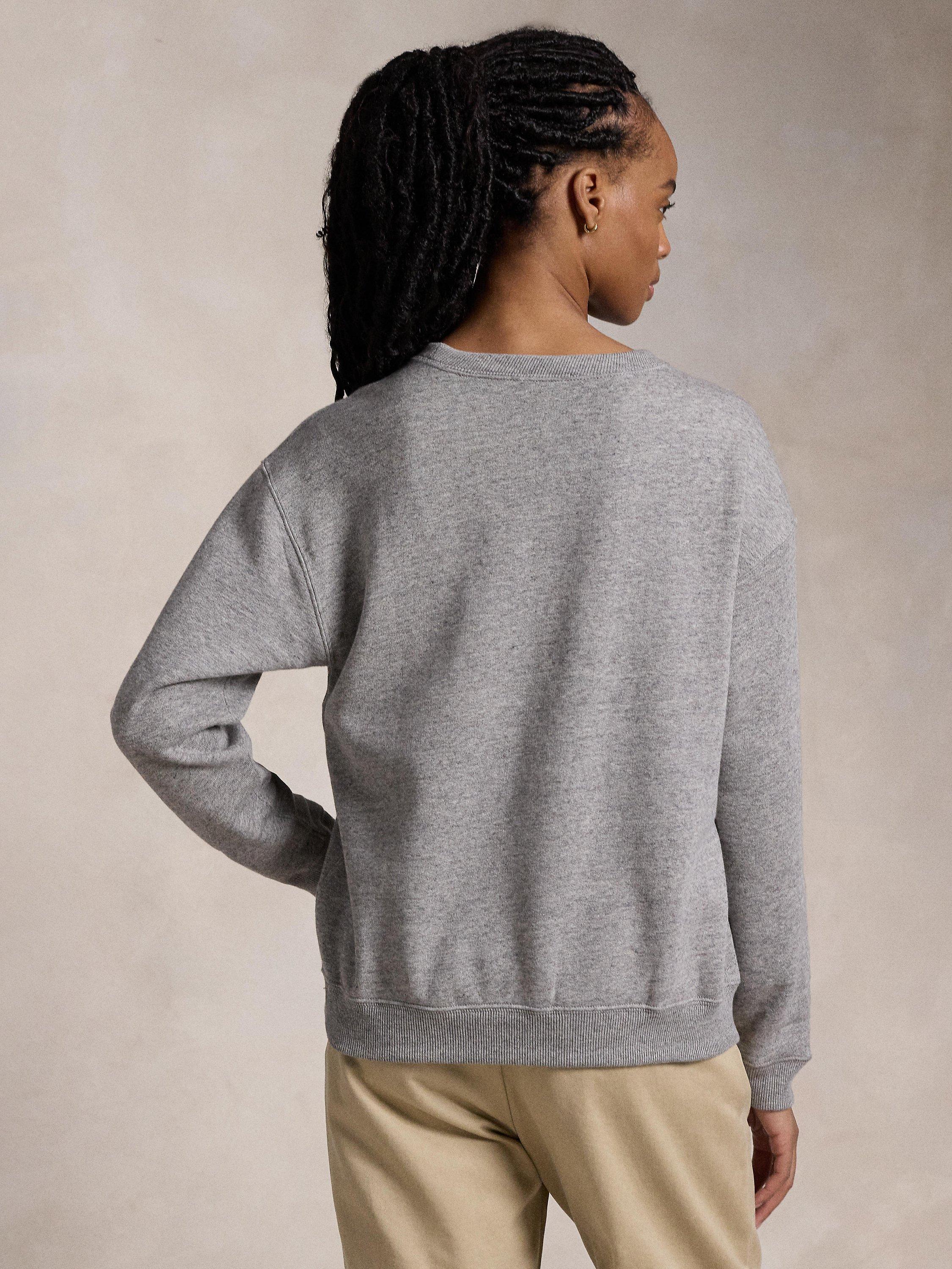 Product image 2 of 5, which shows Polo Ralph Lauren Logo Fleece Sweater, Vintage Heather, XS