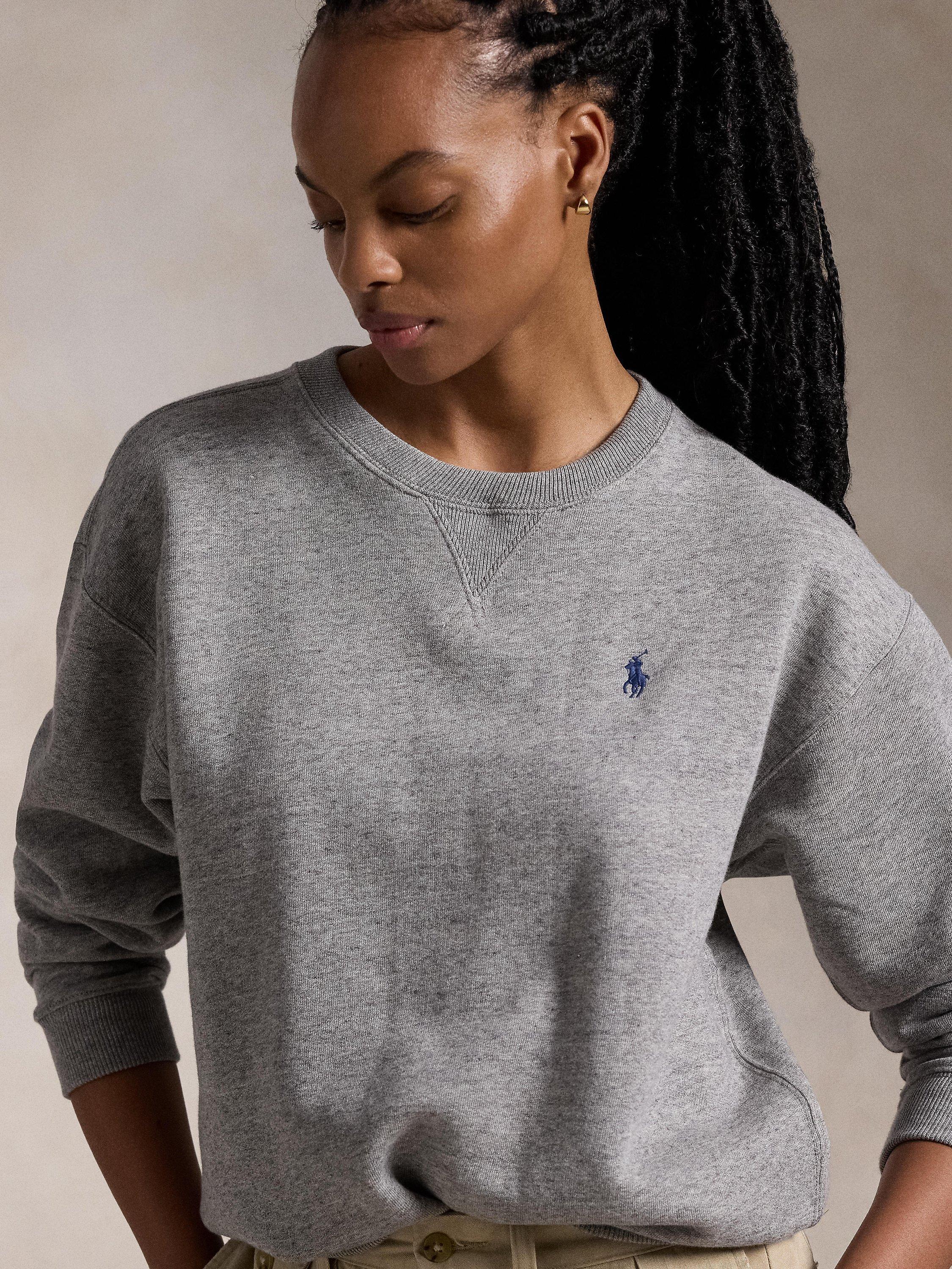 Product image 3 of 5, which shows Polo Ralph Lauren Logo Fleece Sweater, Vintage Heather, XS