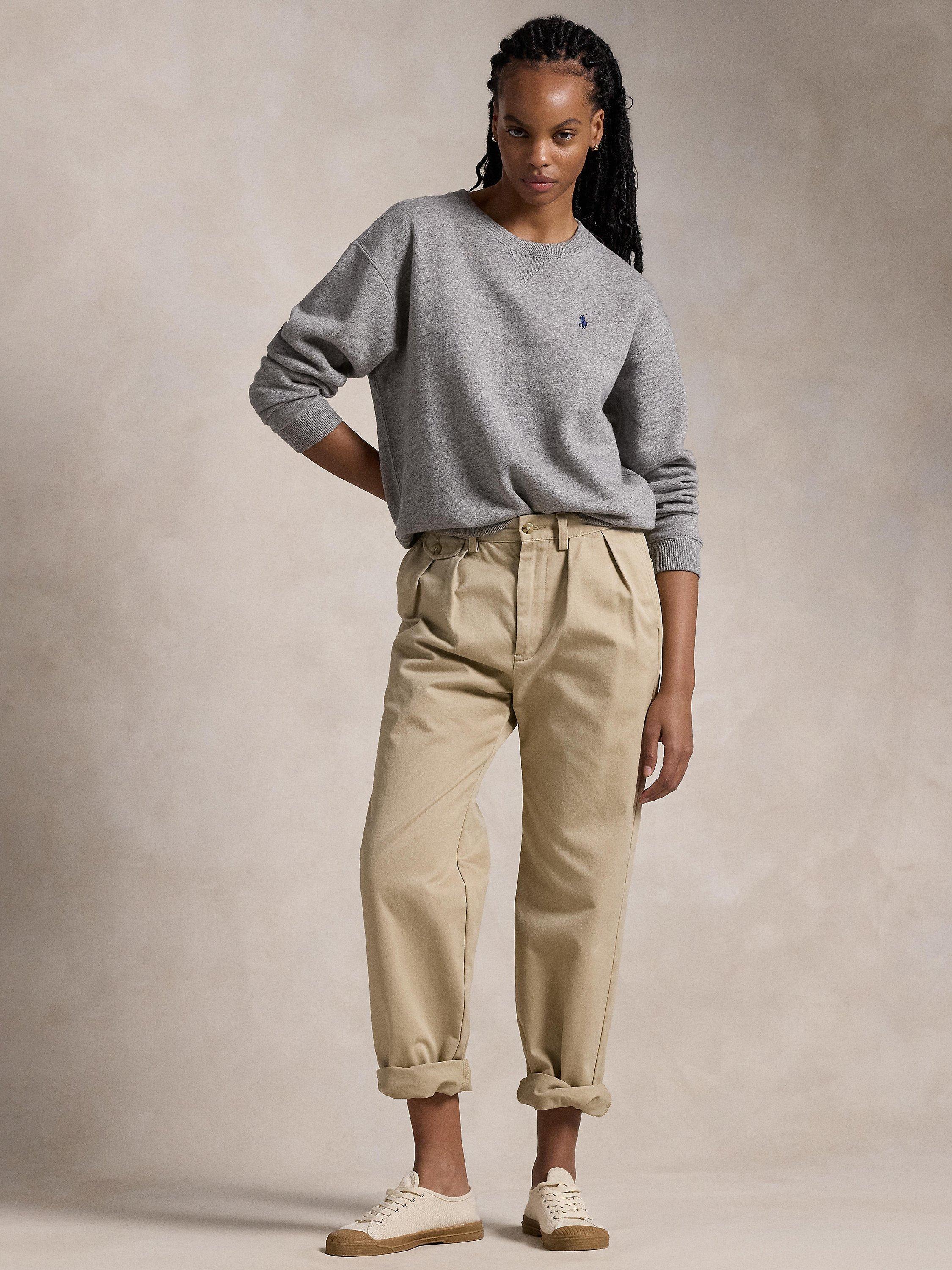 Product image 4 of 5, which shows Polo Ralph Lauren Logo Fleece Sweater, Vintage Heather, XS