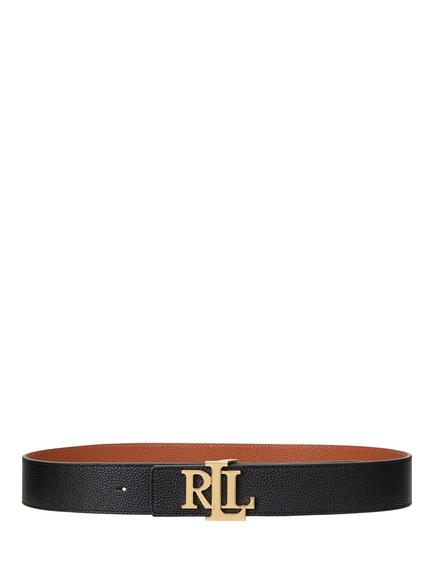Lauren Ralph Lauren Pebble Leather Reversible Wide Belt, Black/Tan