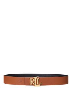 Lauren Ralph Lauren Pebble Leather Reversible Wide Belt - view 2, Black/Tan