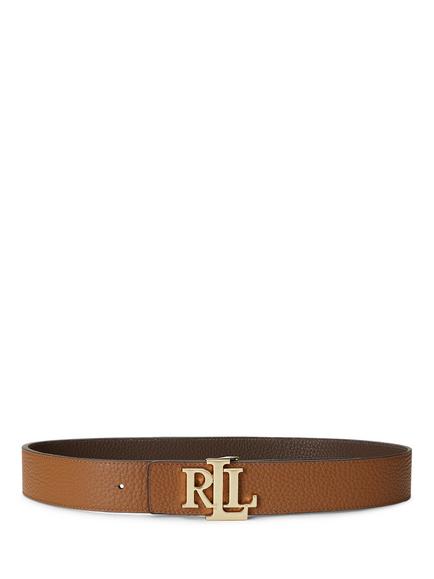 Lauren Ralph Lauren Pebble Leather Reversible Wide Belt, Tan/Dark Brown