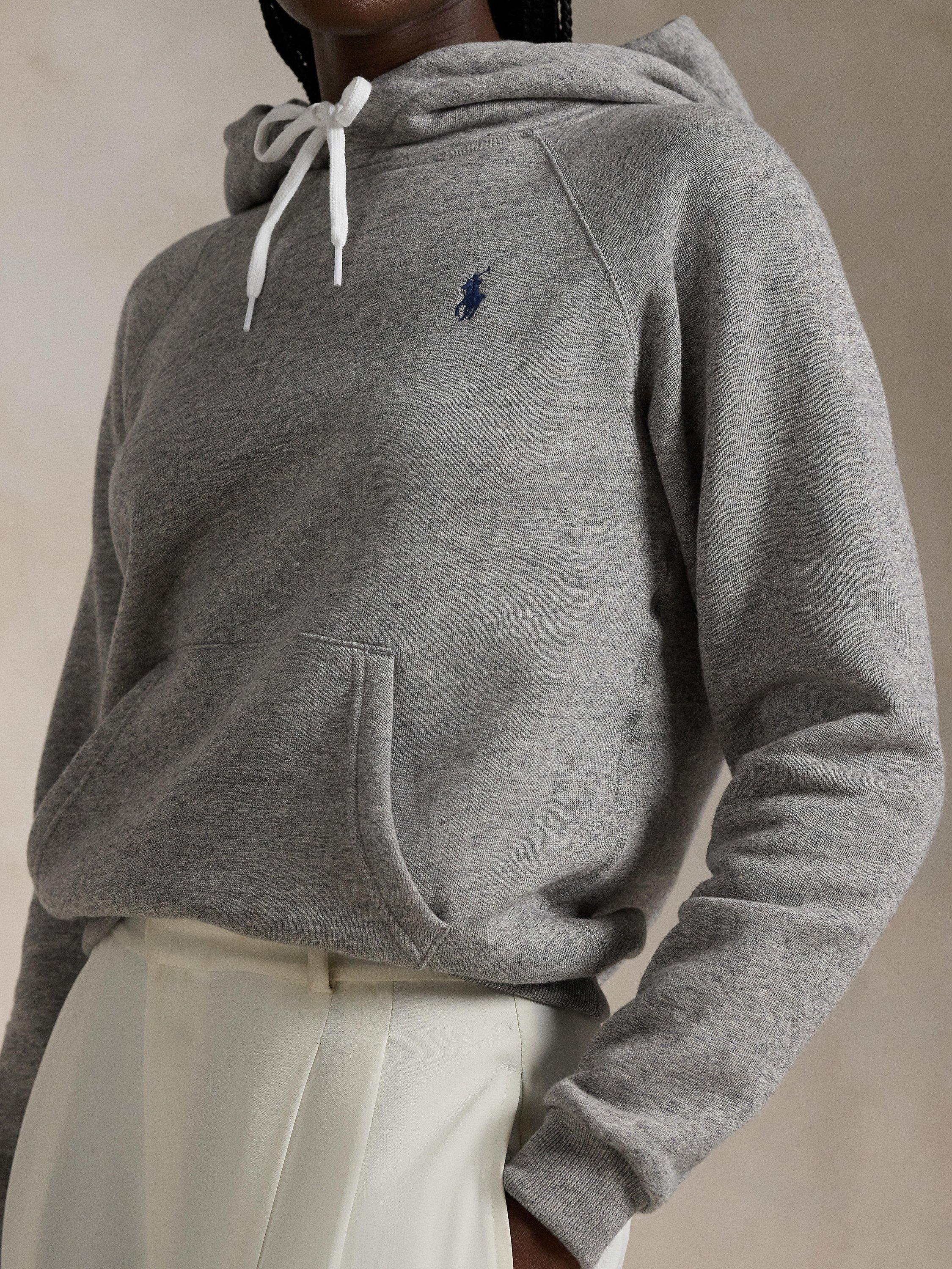 Product image 3 of 6, which shows Polo Ralph Lauren Shrunken Fit Logo Hoodie, Vintage Heather, XS