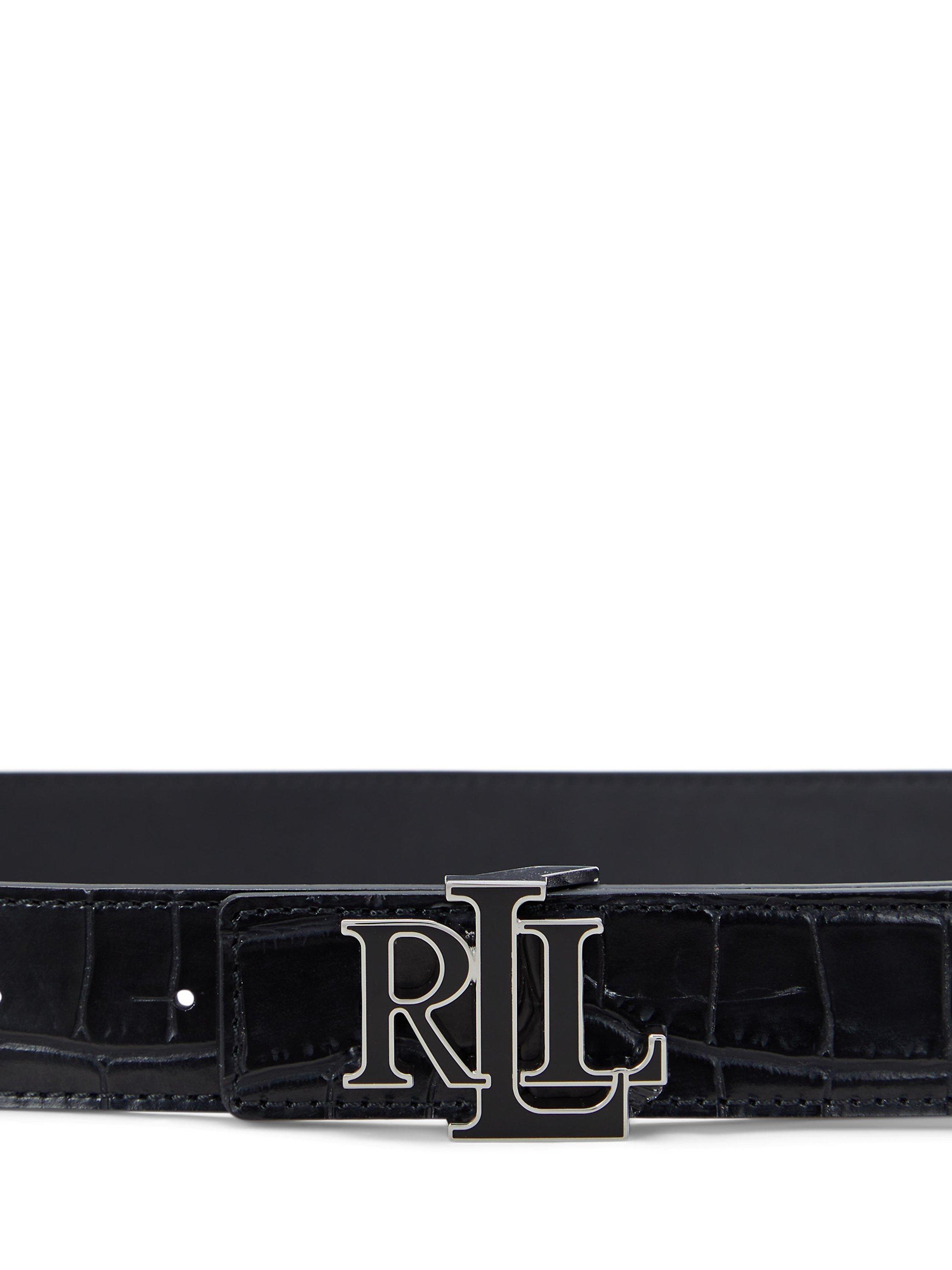 Ralph lauren black leather belt hotsell