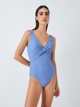 John Lewis Palma Twist Front Swimsuit, Blue