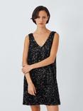 John Lewis ANYDAY Sequin V-Neck Dress, Black