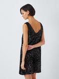 John Lewis ANYDAY Sequin V-Neck Dress, Black