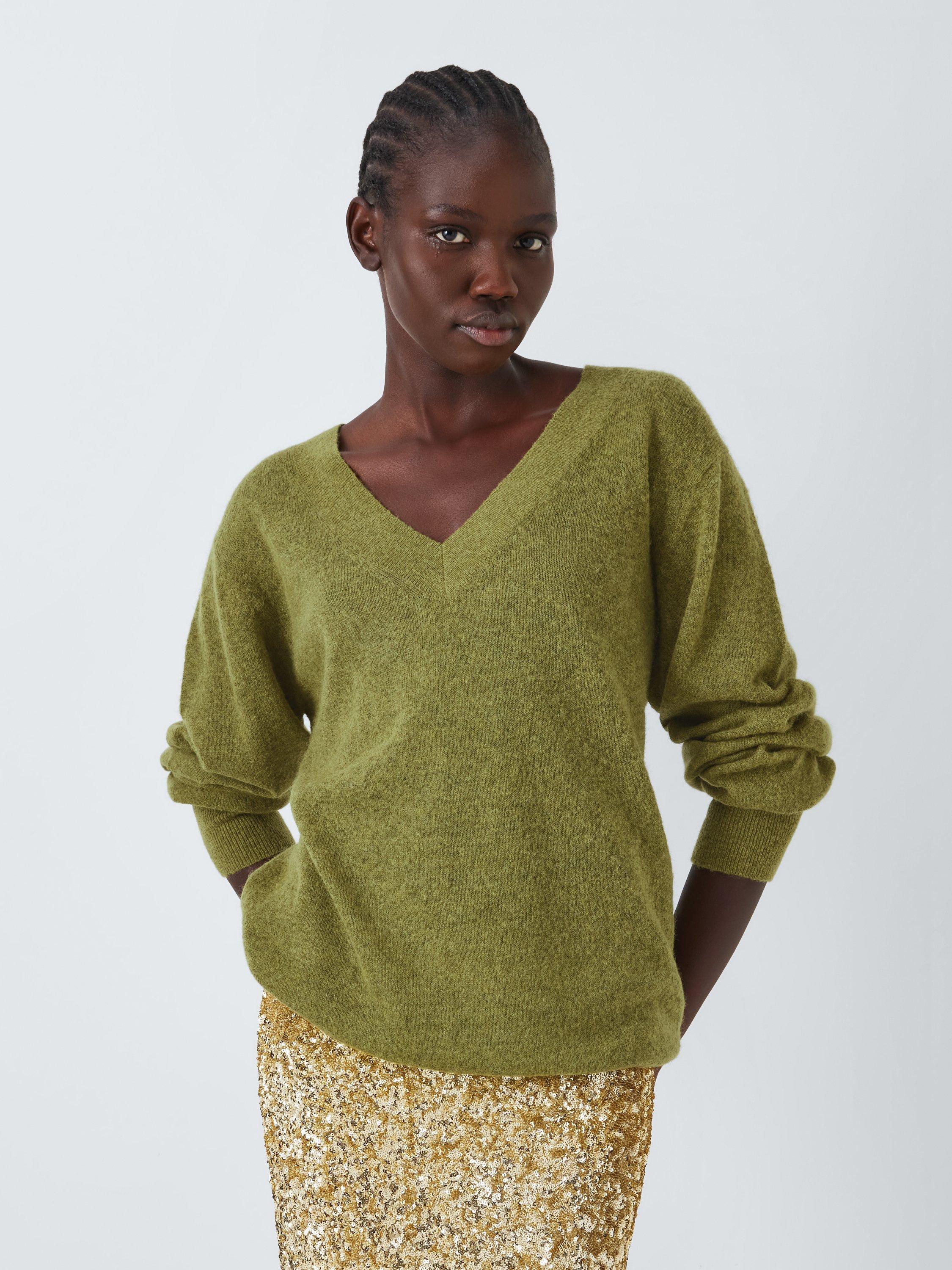 AND OR Blythe V Neck Jumper Olive