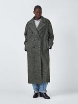 AND/OR Raya Herringbone Longline Coat, Charcoal