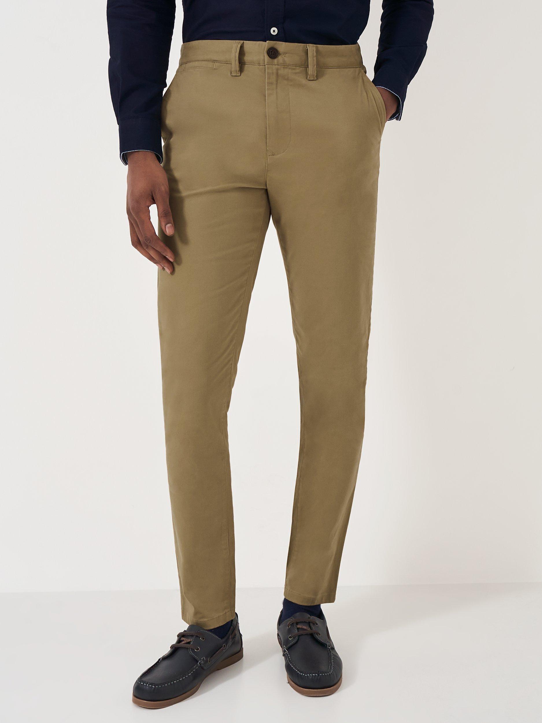 Product image 1 of 5, which shows Crew Clothing Slim Fit Chino Trousers, Tan, 30R