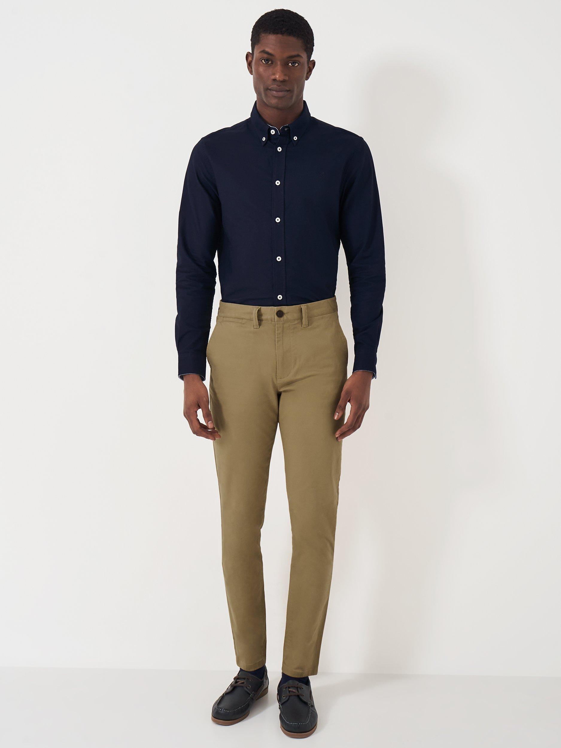 Product image 3 of 5, which shows Crew Clothing Slim Fit Chino Trousers, Tan, 30R