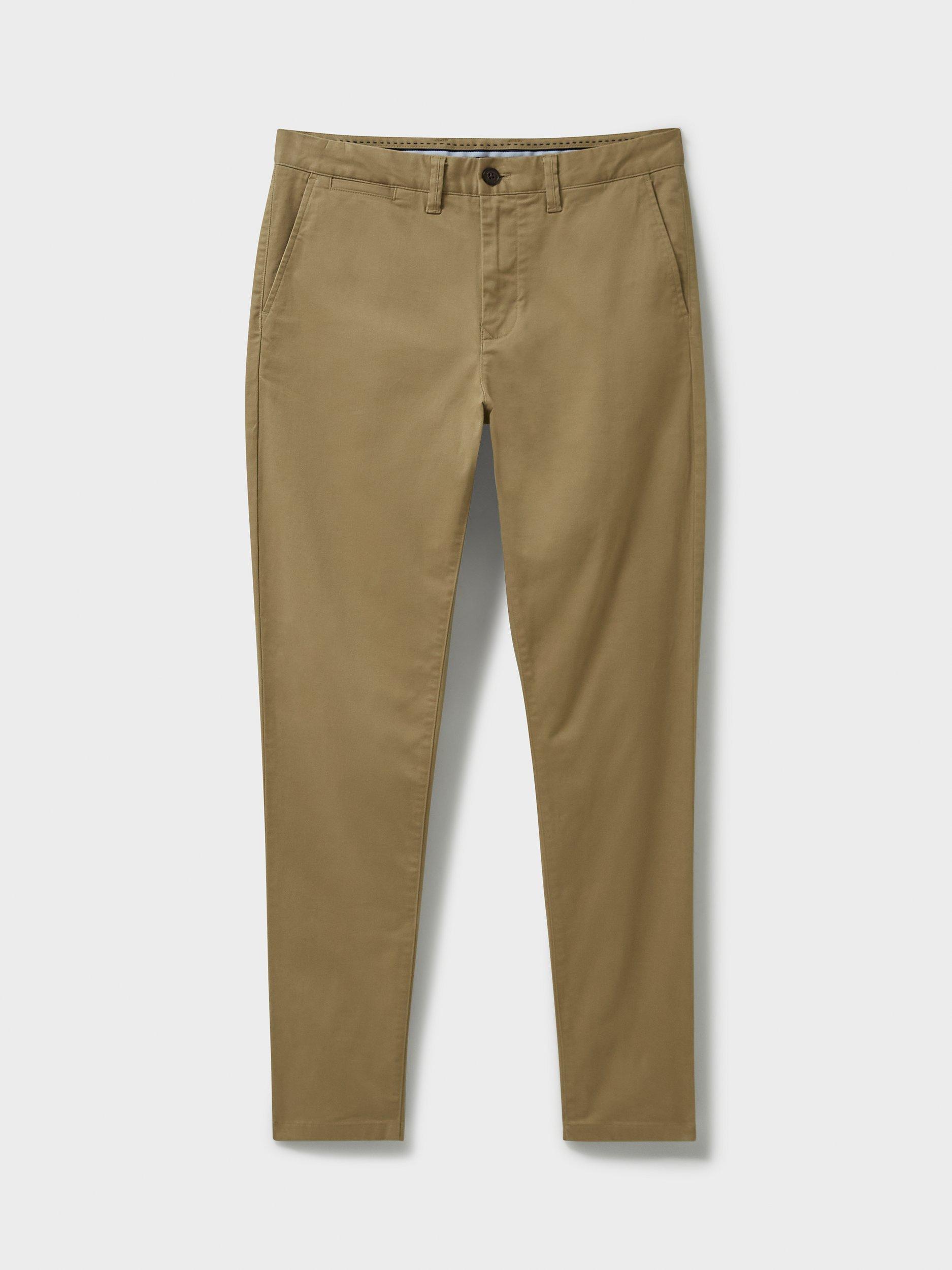 Product image 4 of 5, which shows Crew Clothing Slim Fit Chino Trousers, Tan, 30R