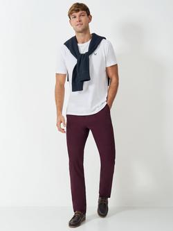 Crew Clothing Straight Fit Chino Trousers, Burgundy, Burgundy
