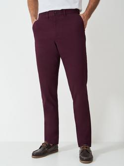 Crew Clothing Straight Fit Chino Trousers, Burgundy - view 2, Burgundy