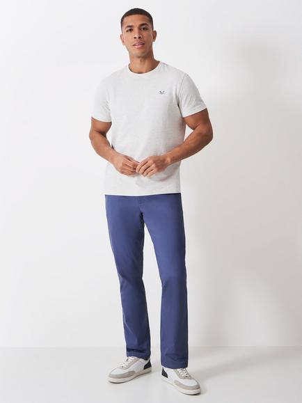 Crew Clothing Straight Fit Chino Trousers, Mid Blue