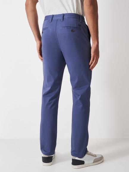 Crew Clothing Straight Fit Chino Trousers - view 2, Mid Blue