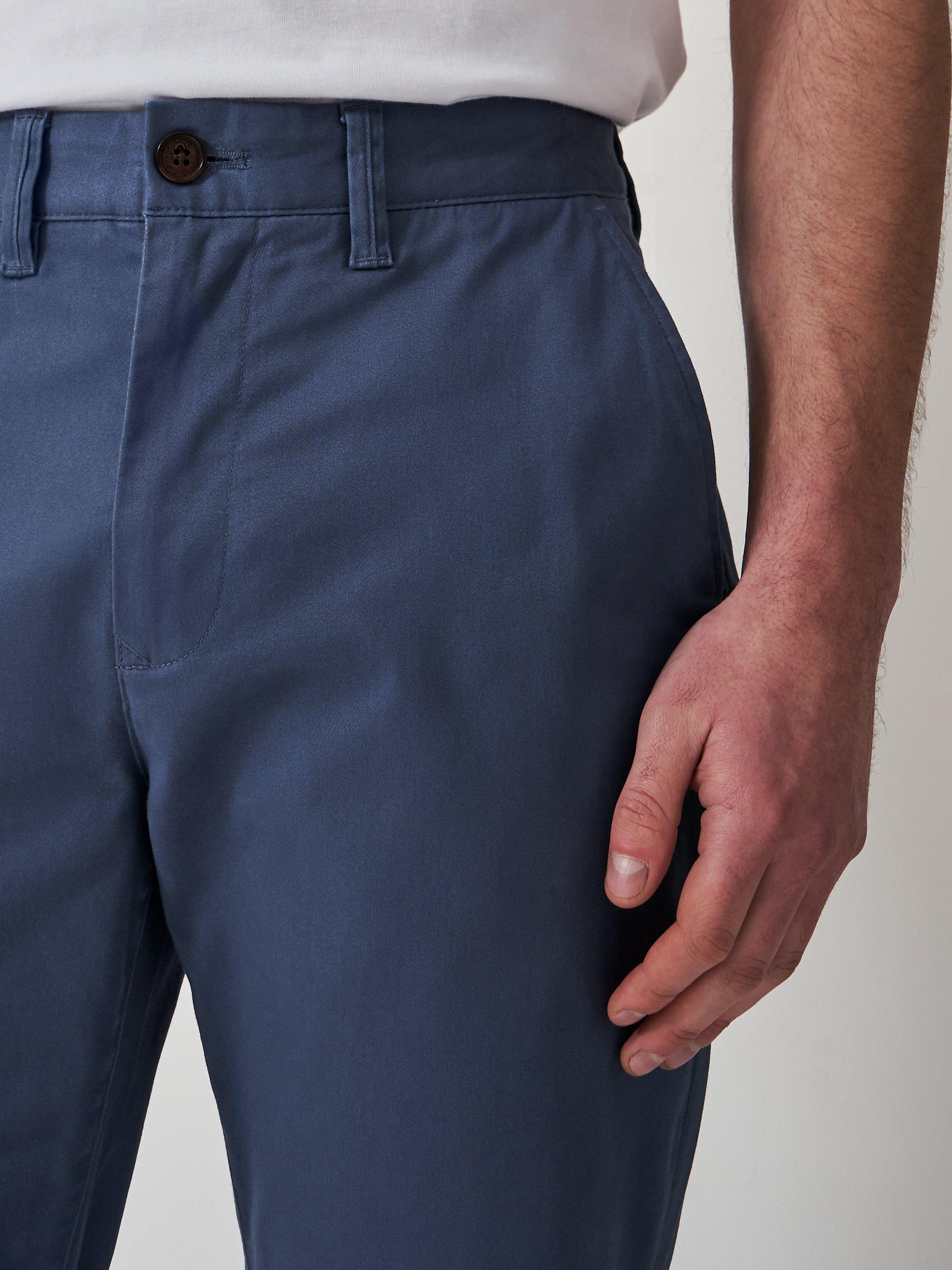 Product image 5 of 5, which shows Crew Clothing Straight Fit Chino Trousers, Mid Blue, 30R