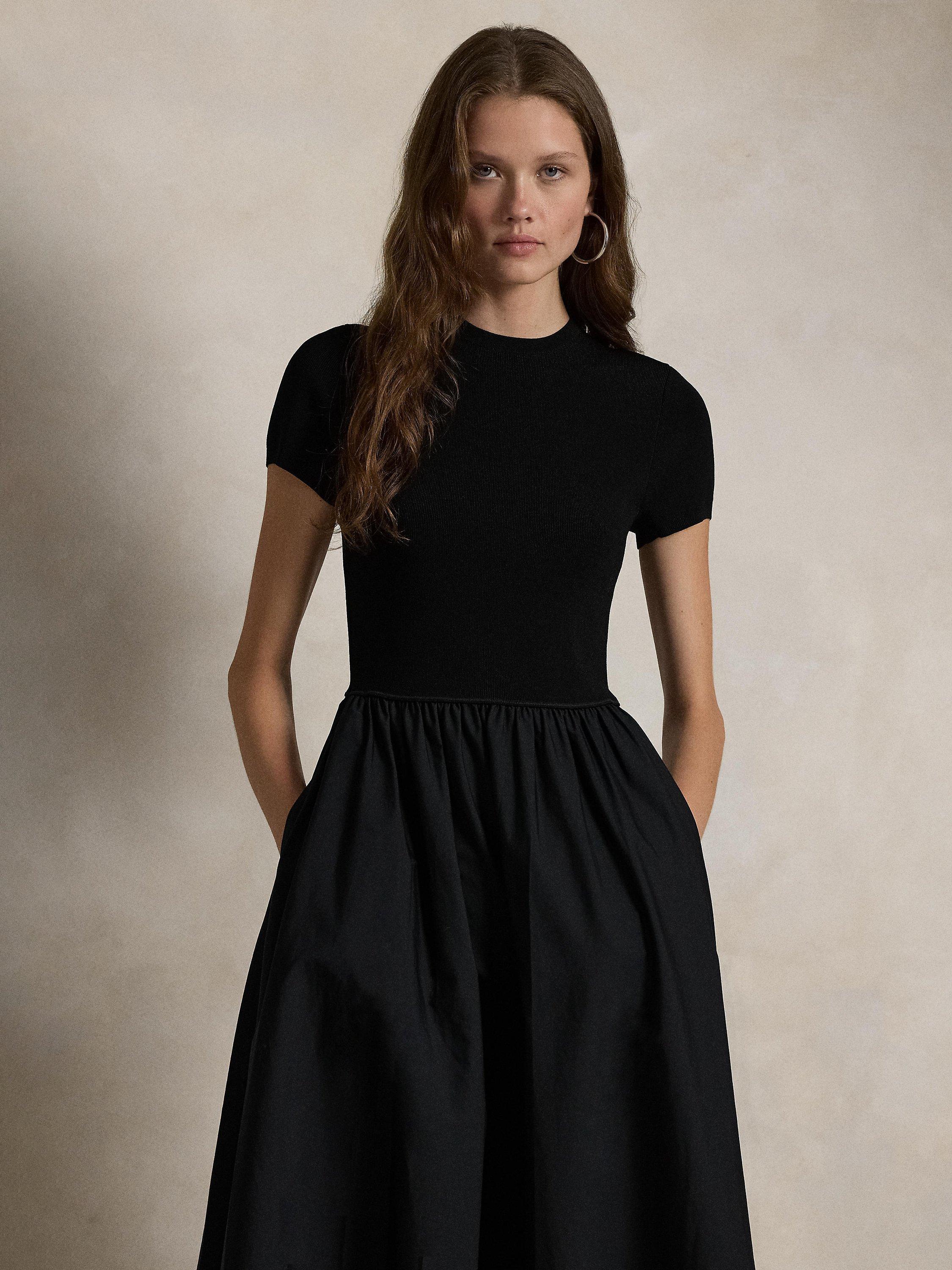 Polo Ralph Lauren Flared Short Sleeve Dress Polo Black