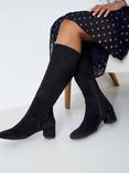 Crew Clothing Bella Suede Boots, Black