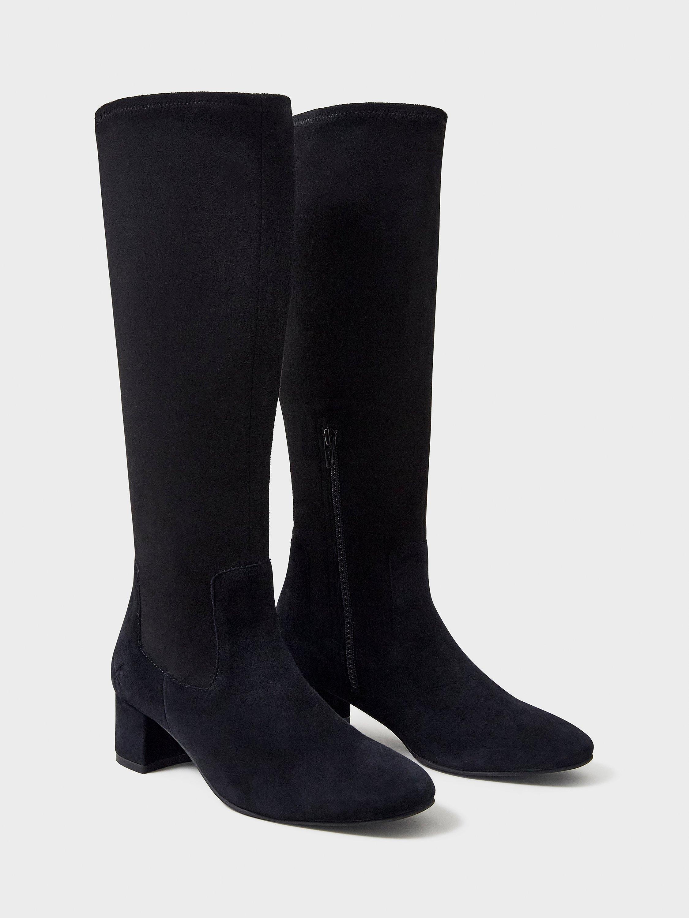 Product image 4 of 4, which shows Crew Clothing Bella Suede Boots, Black, 8
