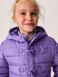 Crew Clothing Kids' Lightweight Toggle Longline Puffer Coat, Lilac