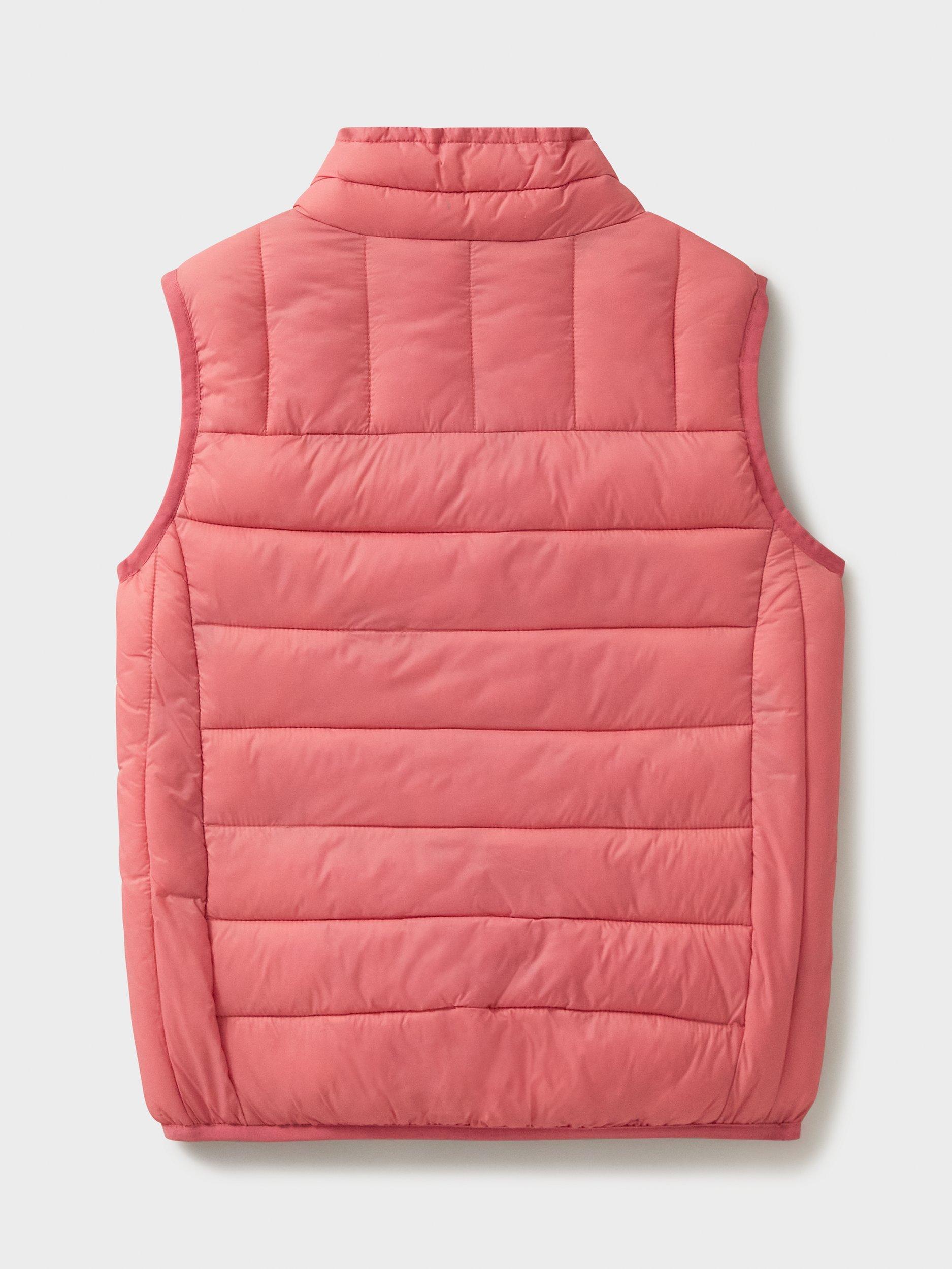 Product image 2 of 2, which shows Crew Clothing Kids' Lightweight Padded Gilet, Coral, 3-4 years
