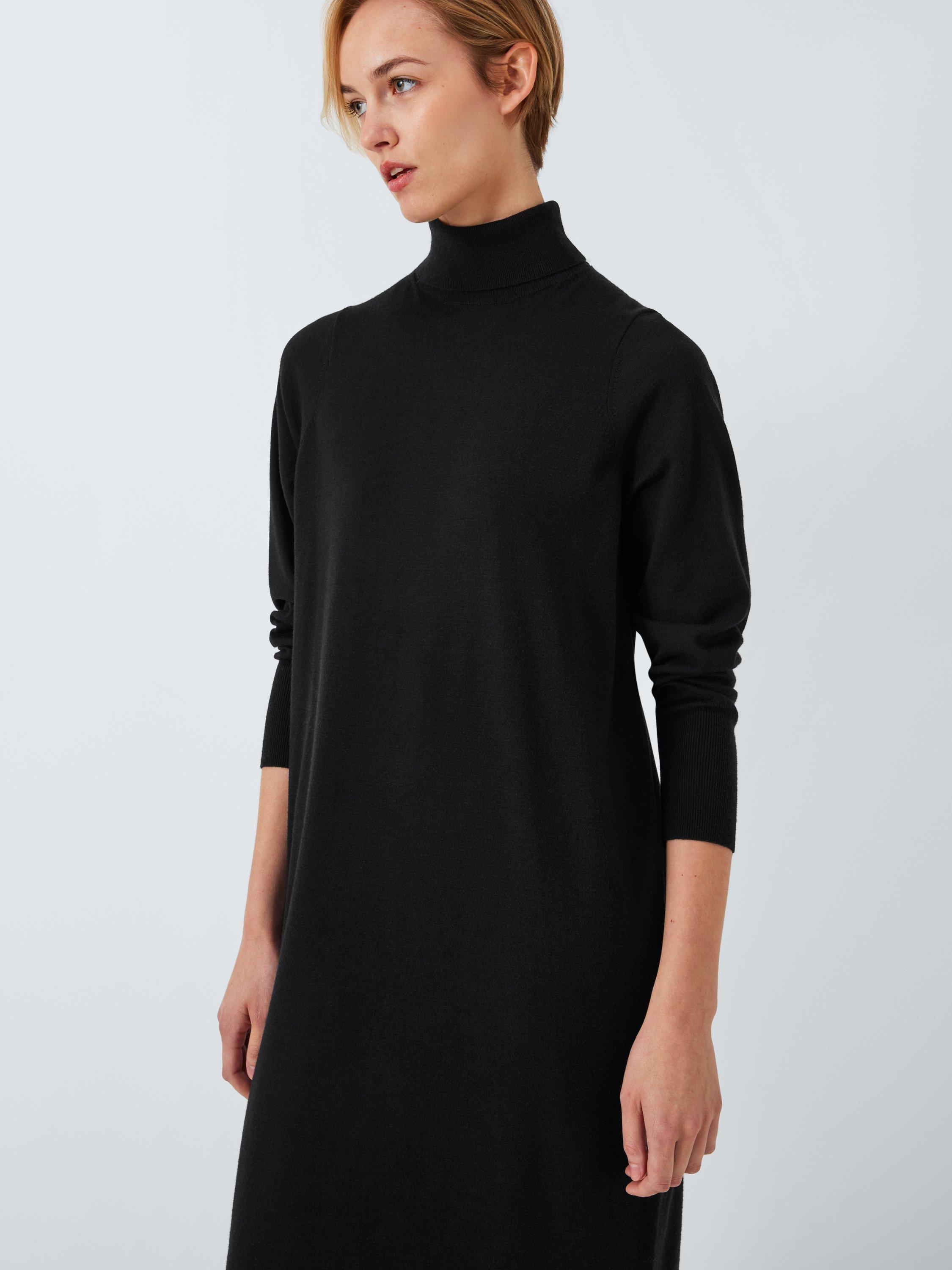 John Lewis ANYDAY Knitted Roll Neck Jumper Dress Black