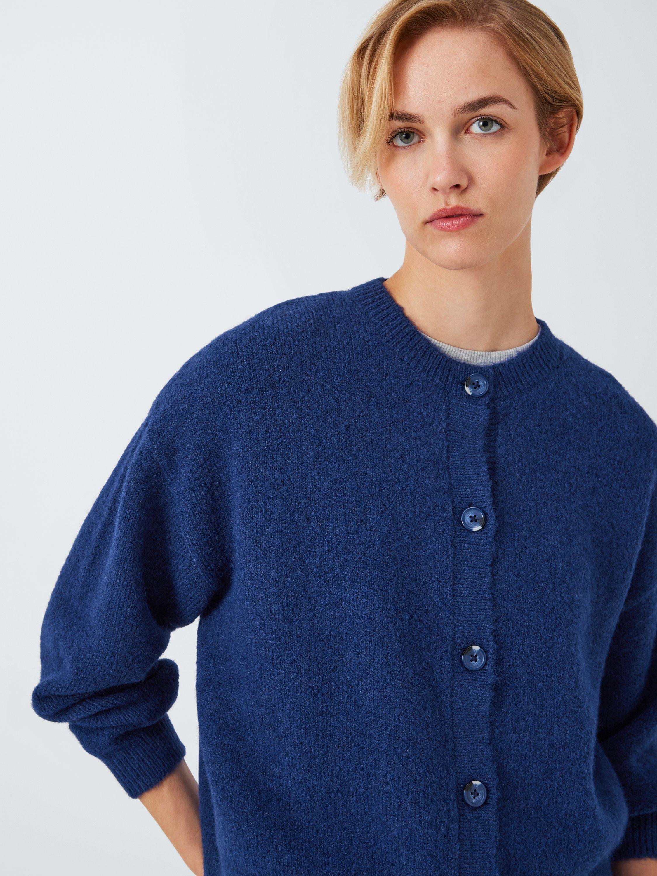 Product image 4 of 5, which shows John Lewis ANYDAY Boxy Fit Crop Cardigan, Blue, M
