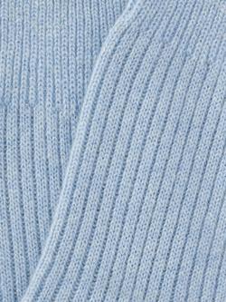 John Lewis Cashmere Rich Rib Knit Bed Socks - view 2, Pale Blue