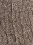 John Lewis Cashmere Rich Cable Knit Bed Socks, Mocha
