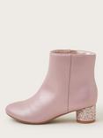 Monsoon Kids' Shimmer Heel Boots, Pink