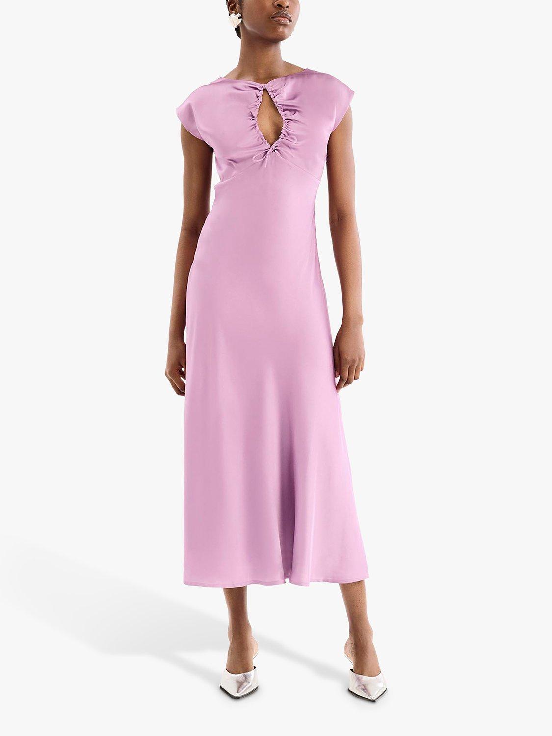 OMNES Lovette Satin Midi Dress, Lilac