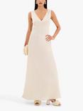 OMNES Marilyn Satin Slip Maxi Dress, Ivory