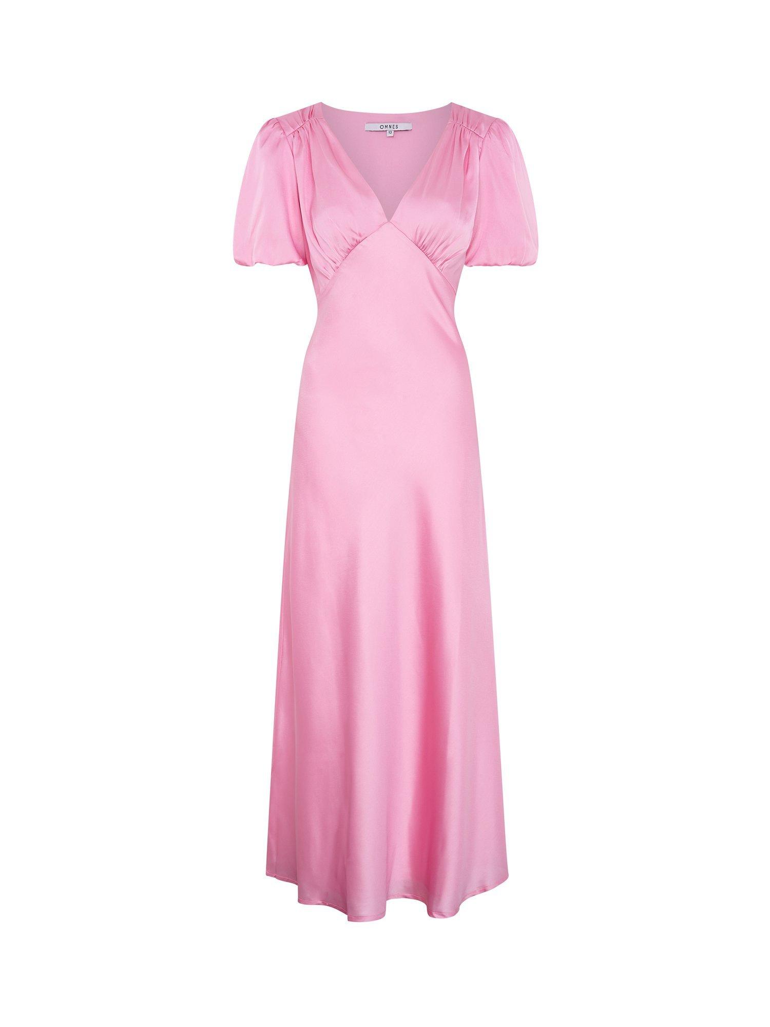 Product image 5 of 5, which shows OMNES Rosie Puff Sleeve Dress, Light Pink, 6