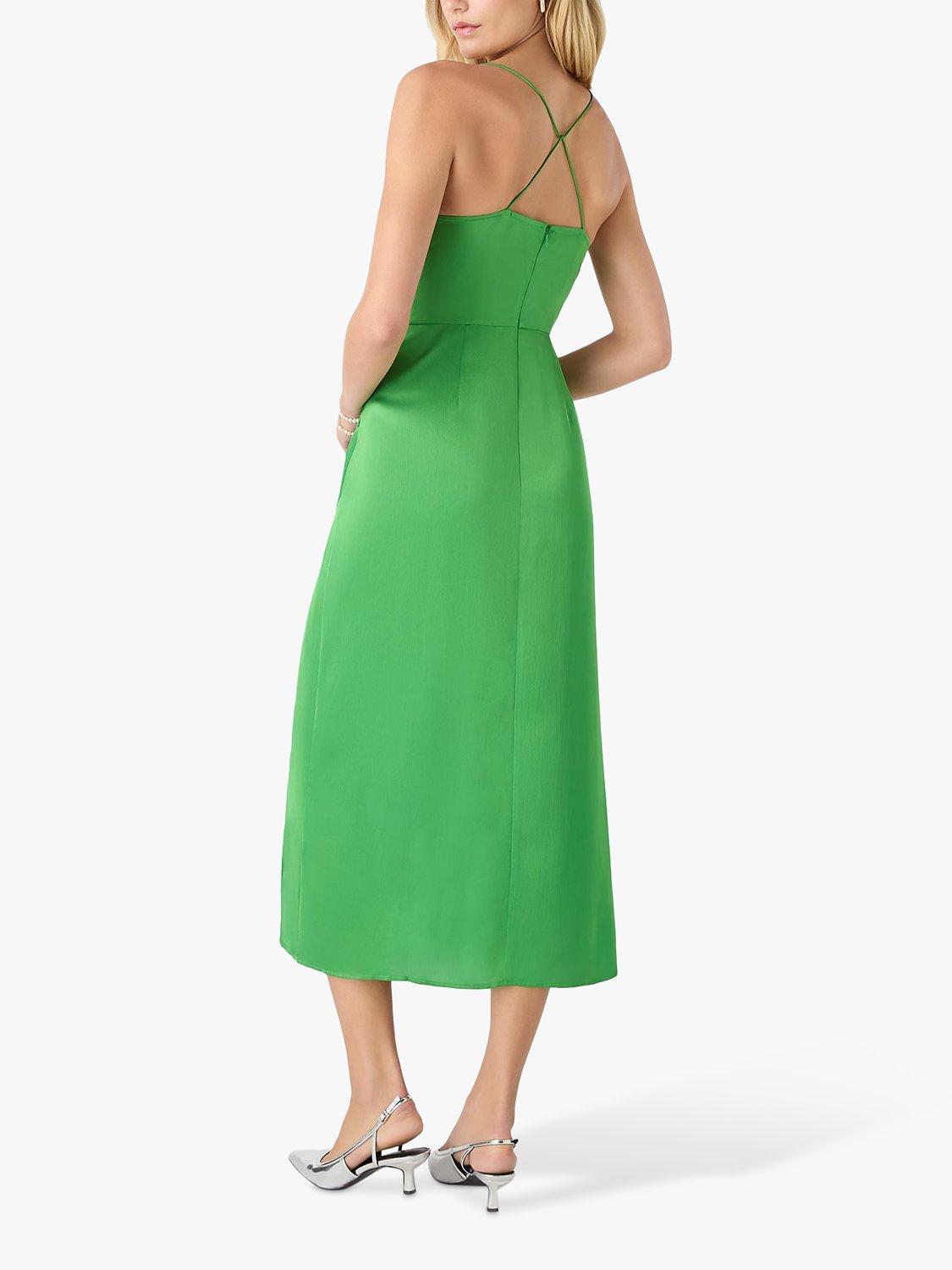 OMNES Aspen Satin Midi Dress, Green, 6