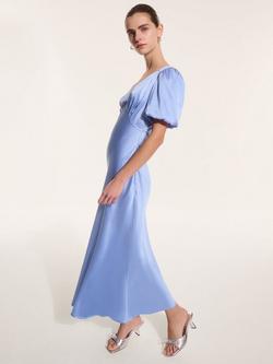 OMNES Rosie Puff Sleeve Dress - view 2, Light Blue