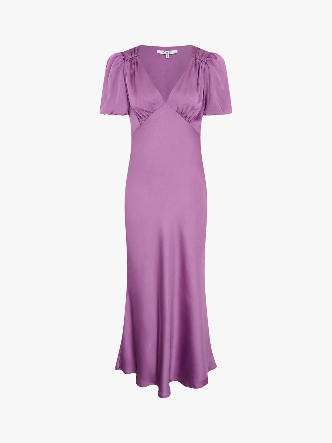 Product image 5 of 5, which shows OMNES Rosie Puff Sleeve Dress, Lilac, 6