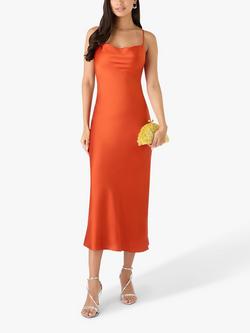 OMNES Riviera Wave Print Dress, Brick Orange
